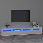 vidaXL TV-taso med LED-belysning vit högglans 240x35x40 cm 3152726