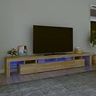 vidaXL Support TV med LED-belysning sonoma ek 260x36,5x40 cm 3152780