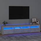 vidaXL TV-bænk med LED-belysning betonggrå 210x35x40 cm 3152733