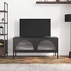 vidaXL TV Stand svart 105x35x50 cm glas och stål 352998