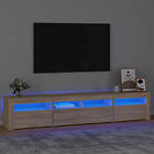 vidaXL Tv-bänk med LED-belysning sonoma ek 210x35x40 cm 3152732