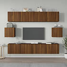 vidaXL Tv-skåp 6 delar brun ek konstruerat trä 3114365