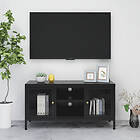 vidaXL TV-benk svart 105x35x52 cm stål och glas 336058
