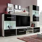 vidaXL TV-möbel med väggskåp och LED 5 delar svart 243864