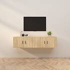 vidaXL Väggmonterade tv-skåp 2 st Sonoma ek 80x34,5x40 cm 3188353