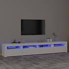 vidaXL Tv-bänk med LED-belysning vit 240x35x40 cm 3152722