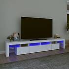vidaXL Support TV med LED-belysning vit 230x36,5x40 cm 3152786