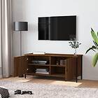 vidaXL Support TV med dörrar brun ek 102x35x45 cm konstruerat trä 826294