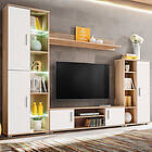 vidaXL TV-möbel med LED-belysning sonoma-ek och vit 246030