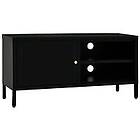 vidaXL TV Stand svart 90x30x44 cm stål och glas 336055