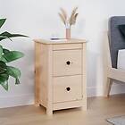 vidaXL Sängbord 40x35x61.5 cm massiv furu 820946