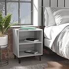 vidaXL Sängbord med metallben 2 st grå sonoma 40x30x50 cm 813107