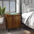 vidaXL Sängbord med metallben 2 st brun ek 40x30x50 cm 813121