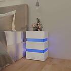 vidaXL Sängskåp LED vit 45x35x67 cm spånskiva 326840