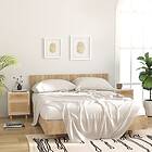 vidaXL Sängbord 2 st vit massiv furu och naturlig rotting 345607