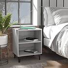 vidaXL Sängbord med metallben grå sonoma 40x30x50 cm 813106