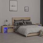 vidaXL Sängbord med LED 2 st sonoma-ek 70x36.5x40 cm 3152772