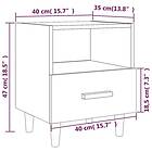 vidaXL Nattbord rökfärgad ek 40x35x47 cm 817297