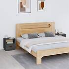 vidaXL Sängbord 2 st grå 40x34x45 cm massivt furuträ 818300