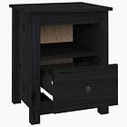 vidaXL Sängbord svart 40x35x49 cm massiv furu 813717