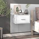 vidaXL Väggmonterat nattbord vit 810971