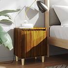 vidaXL Sängbord med ben i massivt trä 2 st brun ek 40x30x50 cm 813115