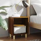 vidaXL Sängbord med massiva träben brun ek 40x30x50 cm 813102