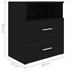 vidaXL Yöpöytä 2 st svart 50x32x60 cm spånskiva 803275