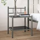 vidaXL Sängbord grå och svart 45x34.5x60.5 cm metall glas 325089