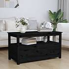 vidaXL Sofabord svart 102x49x55 cm massiv furu 820935