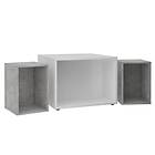 vidaXL FMD Sohvapöytä med 2 sidobord 67,5x67,5x50 cm vit och betong 444231