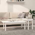 vidaXL Satsbord 2 st vit massiv furu 822363
