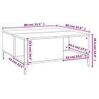 vidaXL Tables Basses grå sonoma 80x80x36,5 cm konstruerat trä 821106