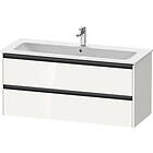 Duravit Ketho.2 Servantskap, 2 Skuffer 1210x480 mm, Hvit Høyglans