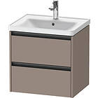 Duravit Ketho.2 Servantskap, 2 Skuffer 584x455 mm, Basalt