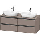 Duravit Ketho.2 Servantskap, 4 Skuffer 1400x550 mm, Dobbel, Basalt