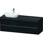 Duravit Ketho.2 Servantskap, 4 Skuffer 1600x550 mm, Venstre, Sort Eik