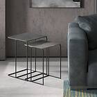 vidaXL Rousseau Sidobord set 2 st Ospera metall svart och grå 442851