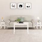 vidaXL Satsbord 3 st vit massiv furu 824979