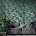 vidaXL DUTCH WALLCOVERINGS Tapet tropiska träd blågrön och silver 437419