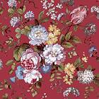 vidaXL Noordwand Tapet Blooming Garden 6 Big Flowers röd och blå 444817