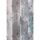 vidaXL Noordwand Tophic Tapet Wooden Planks mörkgrå och blå 440462