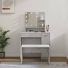 vidaXL Sminkbord LED betonggrå konstruerat trä 3114118