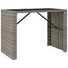 vidaXL Table de bar med glasskiva grå 145x80x110 cm konstrotting 362598