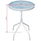 vidaXL Café-bord grå 50x71 cm stål 43313