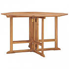 vidaXL Hopfällbart matbord för trädgården 110x110x75 cm massiv teak 318480
