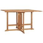 vidaXL Hopfällbart matbord för trädgården 110x110x75 cm massiv teak 318481