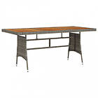 vidaXL Dining Table för trädgård grå 160x70x72 cm konstrotting och massiv akacia