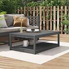 vidaXL Trädgårdsbord grå 121x82,5x45 cm massiv furu 824150
