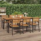 vidaXL Trädgårdsbord med hårnålsben 200x90x75 cm massivt akaciaträ 319522